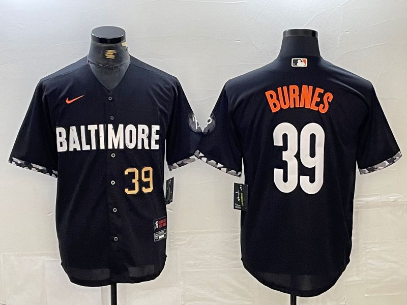 Men Baltimore Orioles #39 Burnes Black City Edition Nike 2024 MLB Jersey style 3